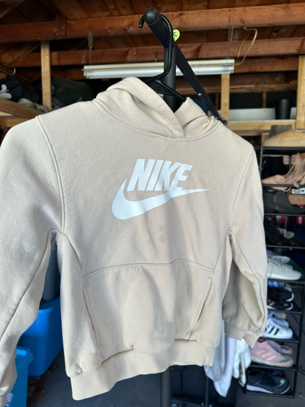 Nike Tan Hoodie with White Swoosh Logo